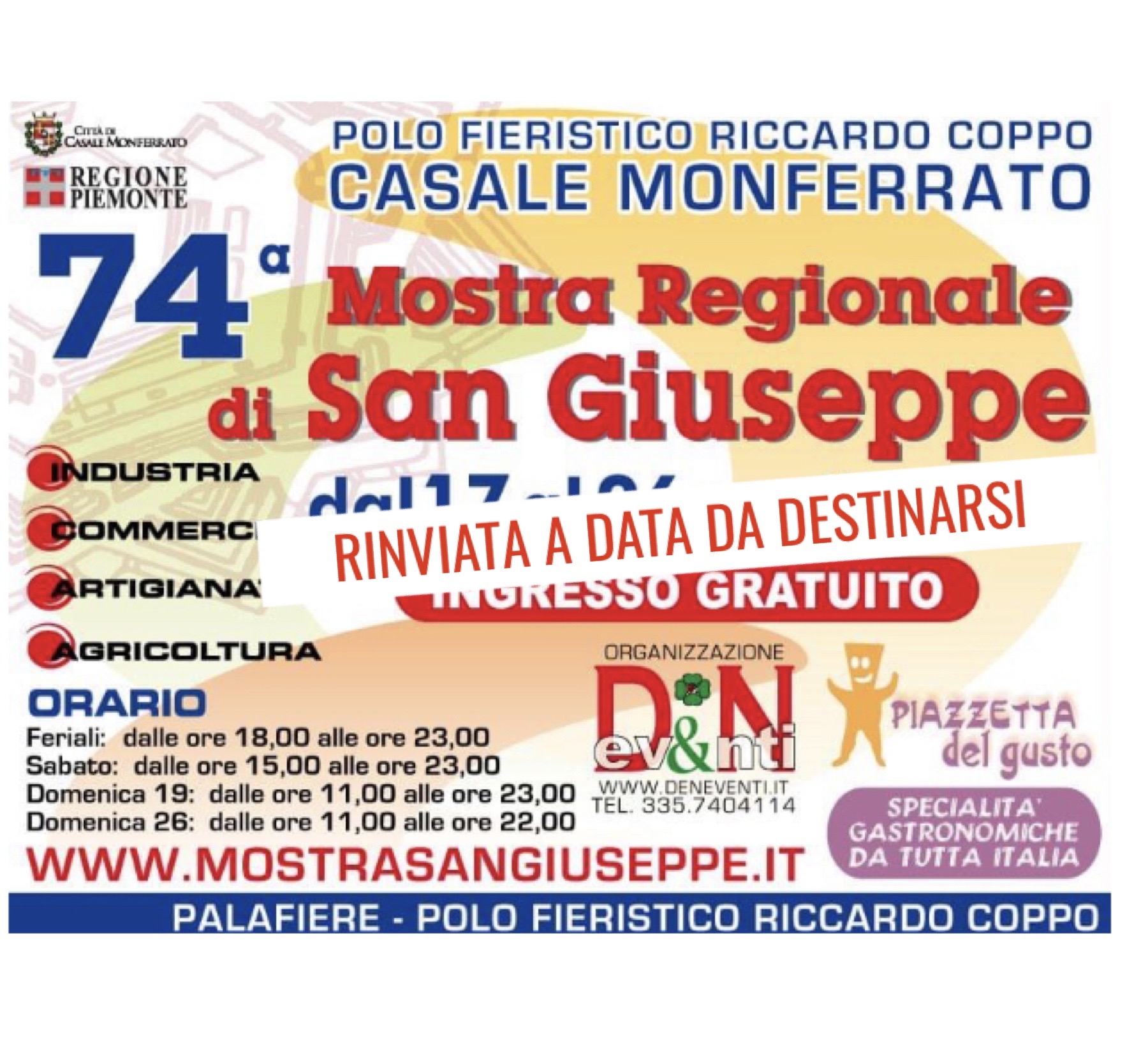 “Stand alla 74a Mostra Regionale di San Giuseppe - Casale Monferrato (AL)”